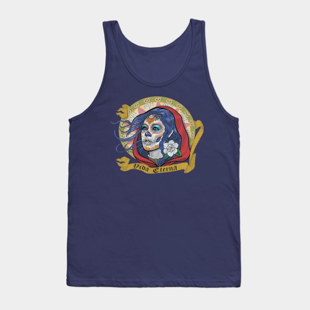 Blue Catrina Tank Top by AyotaIllustration